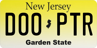 NJ license plate D00PTR