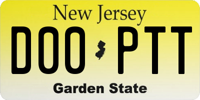 NJ license plate D00PTT