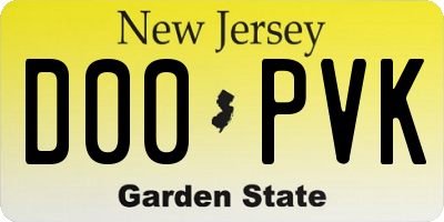 NJ license plate D00PVK
