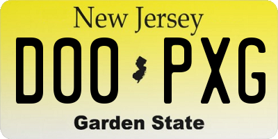 NJ license plate D00PXG