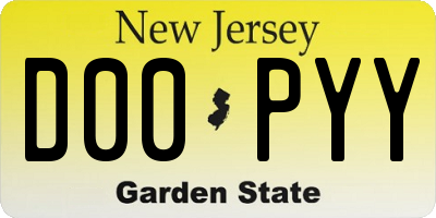 NJ license plate D00PYY