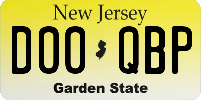 NJ license plate D00QBP