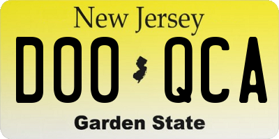 NJ license plate D00QCA