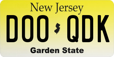 NJ license plate D00QDK