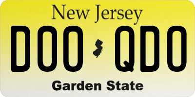 NJ license plate D00QDO