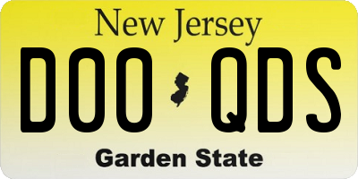 NJ license plate D00QDS
