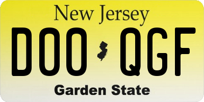 NJ license plate D00QGF