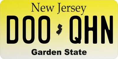NJ license plate D00QHN