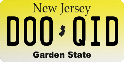 NJ license plate D00QID