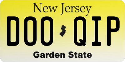 NJ license plate D00QIP