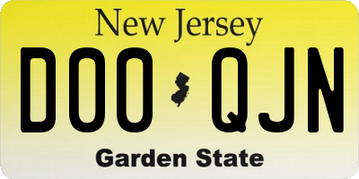 NJ license plate D00QJN