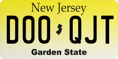 NJ license plate D00QJT