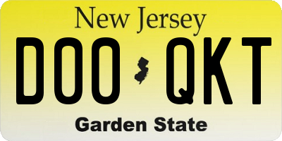 NJ license plate D00QKT