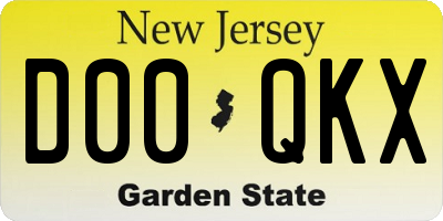 NJ license plate D00QKX