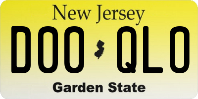 NJ license plate D00QLO