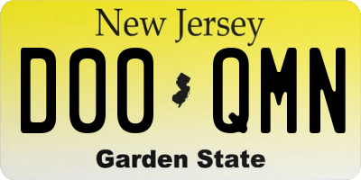 NJ license plate D00QMN