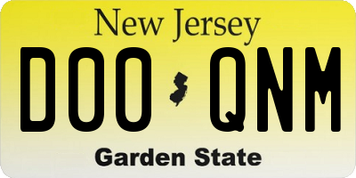 NJ license plate D00QNM