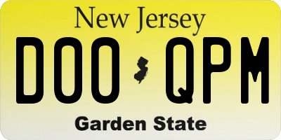 NJ license plate D00QPM