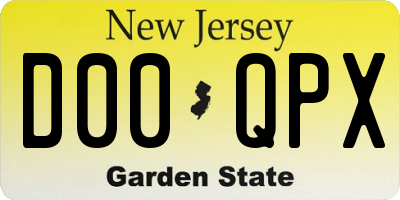 NJ license plate D00QPX