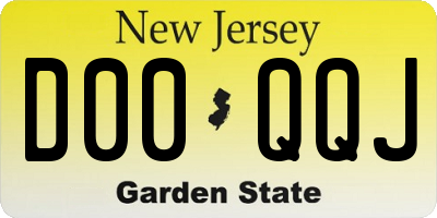 NJ license plate D00QQJ