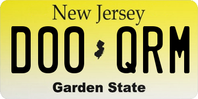 NJ license plate D00QRM