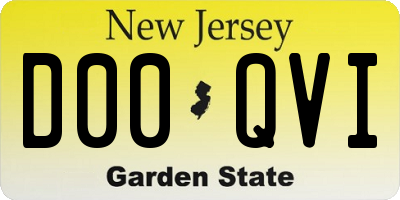 NJ license plate D00QVI