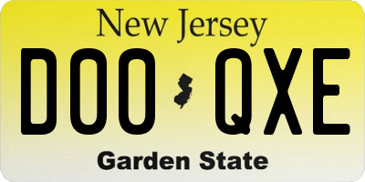 NJ license plate D00QXE