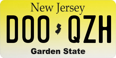 NJ license plate D00QZH