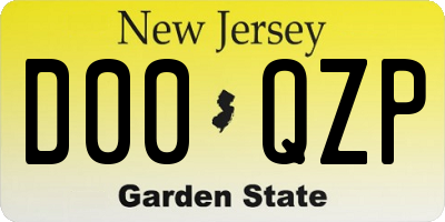 NJ license plate D00QZP