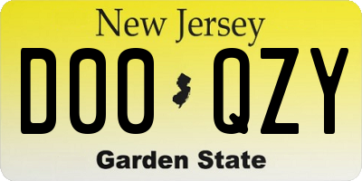 NJ license plate D00QZY