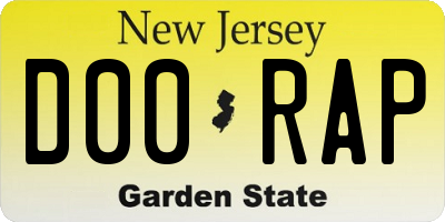NJ license plate D00RAP