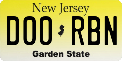 NJ license plate D00RBN