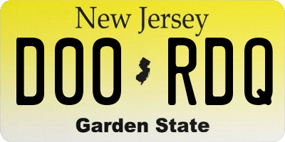 NJ license plate D00RDQ