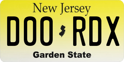NJ license plate D00RDX