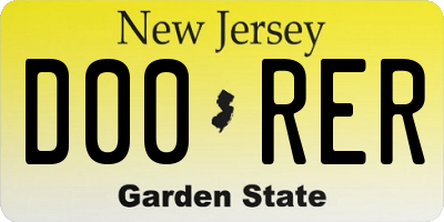 NJ license plate D00RER