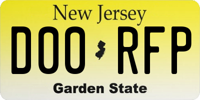 NJ license plate D00RFP
