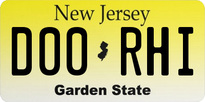 NJ license plate D00RHI
