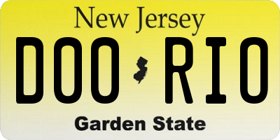 NJ license plate D00RIO