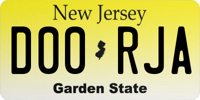NJ license plate D00RJA