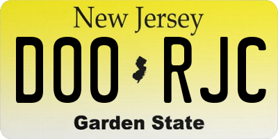 NJ license plate D00RJC