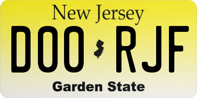NJ license plate D00RJF