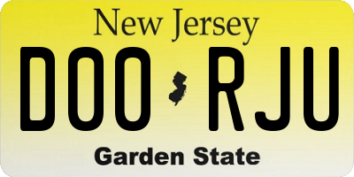 NJ license plate D00RJU
