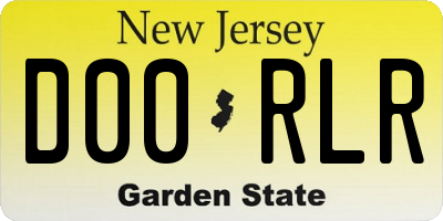 NJ license plate D00RLR