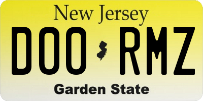 NJ license plate D00RMZ