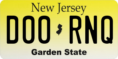 NJ license plate D00RNQ