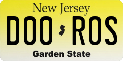NJ license plate D00ROS