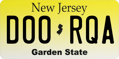 NJ license plate D00RQA