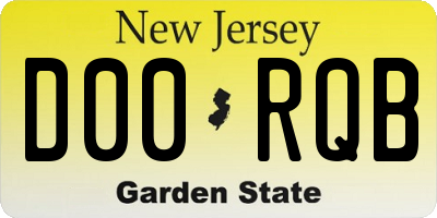 NJ license plate D00RQB