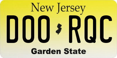 NJ license plate D00RQC