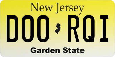 NJ license plate D00RQI